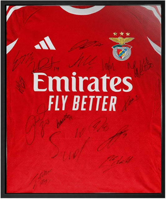Camisola SL Benfica assinada por toda equipa após Benfica 4x2 Real Madrid